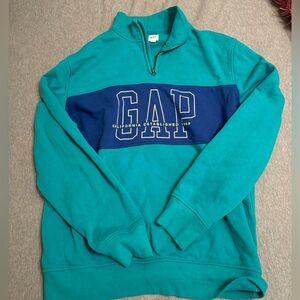 “Gap” Blue/Green Quarter Zip Crewneck